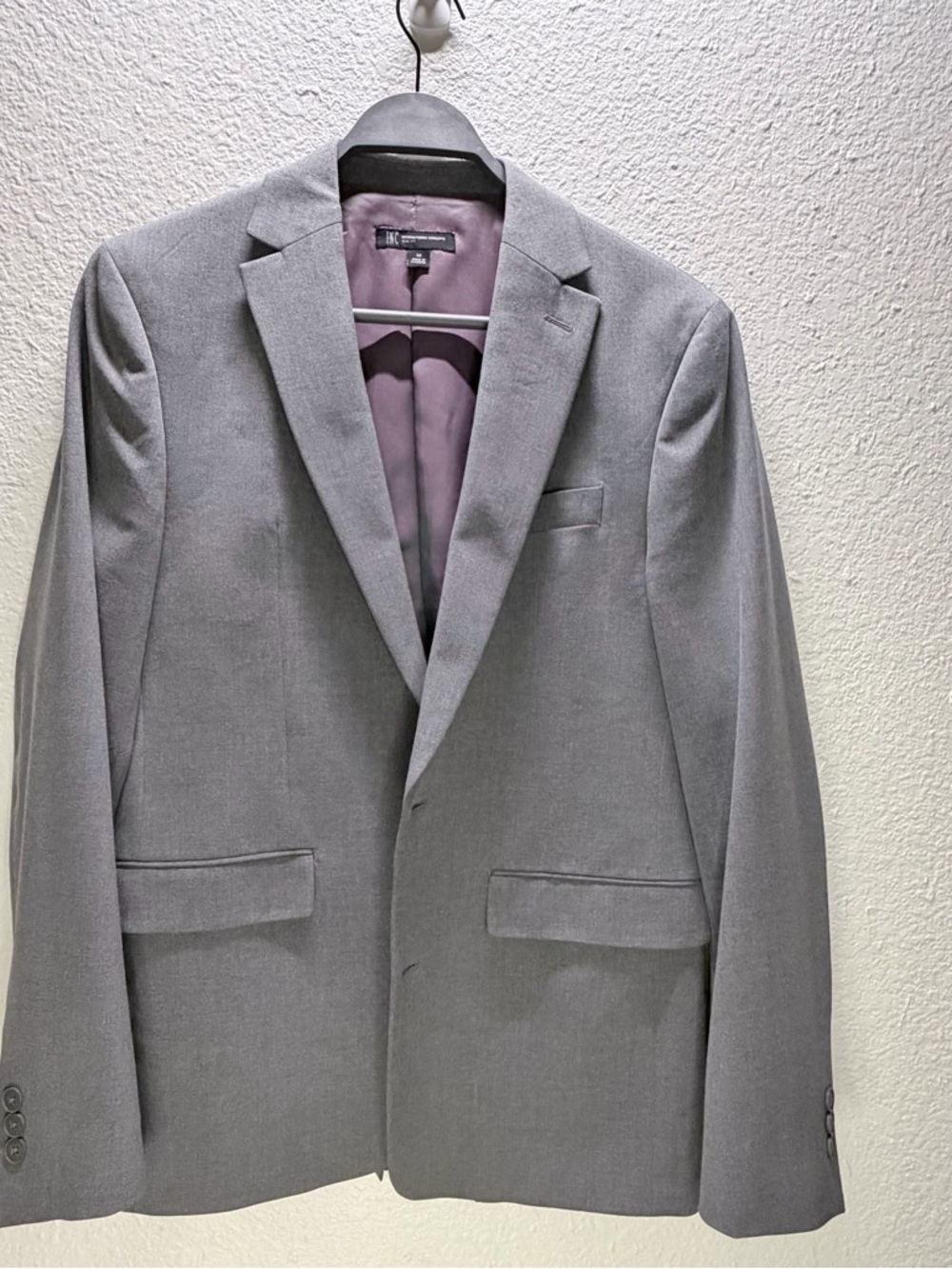 INC International Concepts Light Gray Single-Breasted Blazer